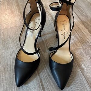 Jessica Simpson Black Stiletto Heels with Ankle Strap